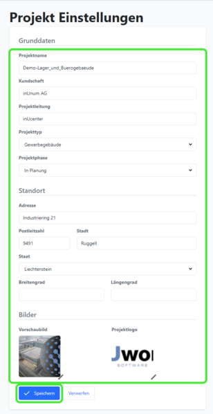 Datei:InUworld-Projekt Einstellungen Grunddaten highlighted.png